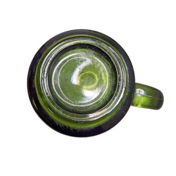 Mid Century Green Glass Beer Stein, Set of 4 - Picture 8 of 9
